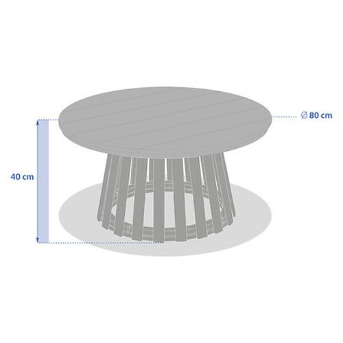 Table De Jardin D'appoint Ronde Grand Modèle En Bois Osuna - Marron