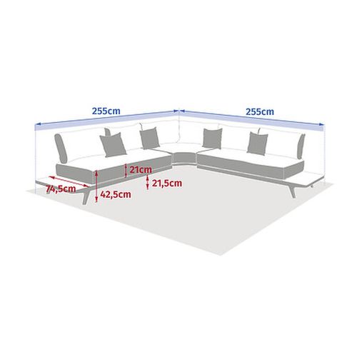 Salon De Jardin D'angle En Aluminium 7 Places Pulpy - Vert Laurier