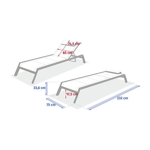Transat En Aluminium Et Textaline Avec Roues Allure - Lin Et Argile