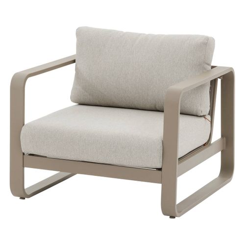 Fauteuil De Salon De Jardin "domilly" Café Aluminium Et Oléfine