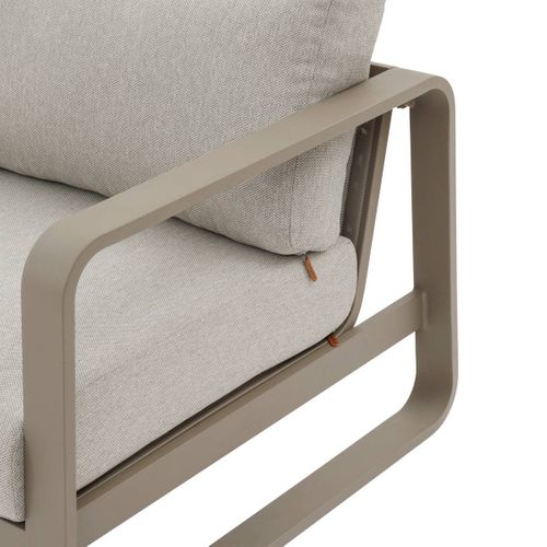 Fauteuil De Salon De Jardin "domilly" Café Aluminium Et Oléfine