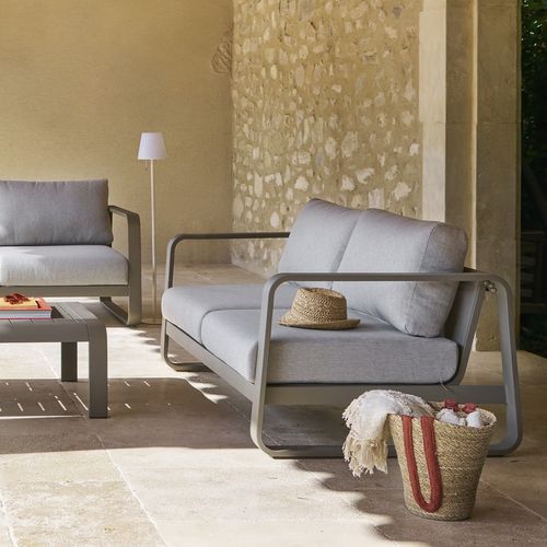 Canapé De Jardin En Aluminium 2 Places Domilly - Café