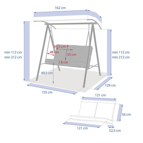 Balancelle Baroe 2 Places Effet Bois / Lin Hespéride