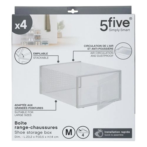 Lot De 4 Boîtes Range-chaussures Plastique M