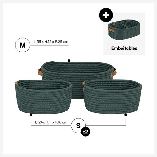 Set De 3 Paniers "duo" Ficus