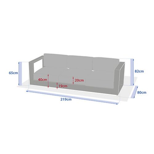 Canapé De Jardin En Aluminum 3 Places Allure - Avoine Et Beige Zebrano