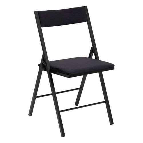 Chaise Pliante Carrée Velours Noir 5five
