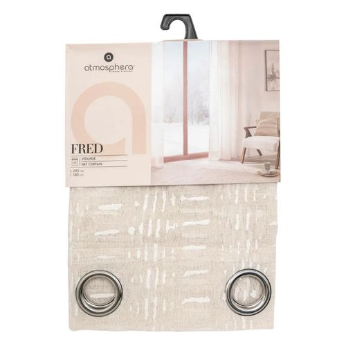 Rideau Voilage Floqué "fred" 140x240cm Beige