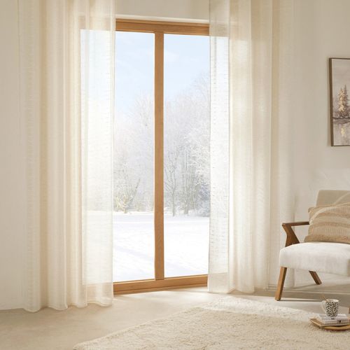 Rideau Voilage Floqué "fred" 140x240cm Beige