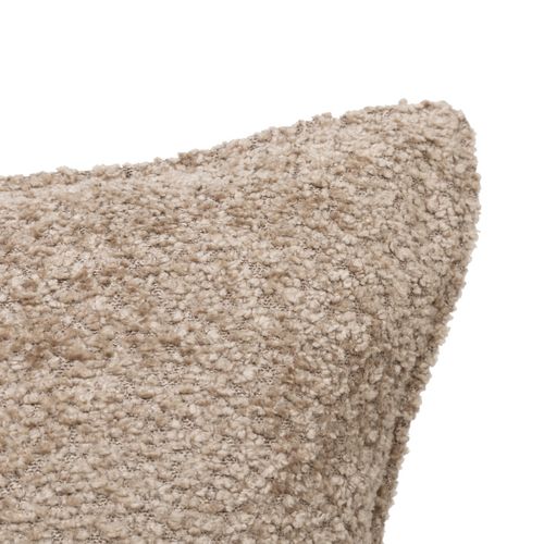 Coussin Décoratif Bouclette Beige Lin 45 X 45 Cm
