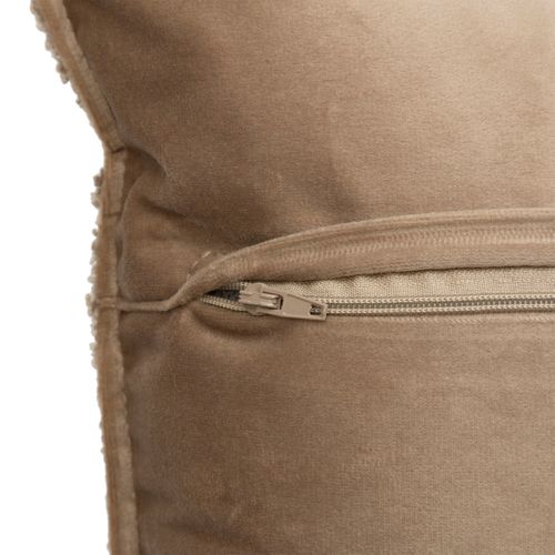 Coussin Décoratif Bouclette Beige Lin 45 X 45 Cm