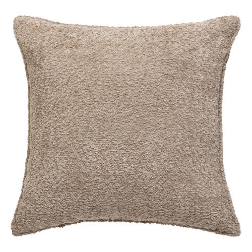 Coussin Décoratif Bouclette Beige Lin 45 X 45 Cm