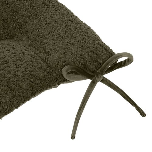 Galette De Chaise Soana Bouclette Vert Kaki 38x38cm