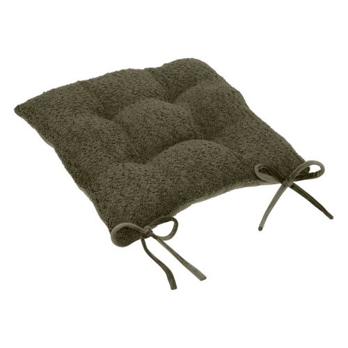 Galette De Chaise Soana Bouclette Vert Kaki 38x38cm
