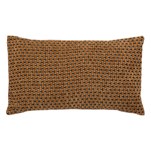Coussin Décoratif Jacquard Chenille Marron Caramel 30 X 50 Cm