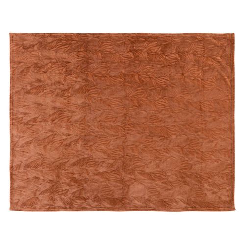 Plaid Flanelle Terracotta Motif En Relief 125 X 150 Cm