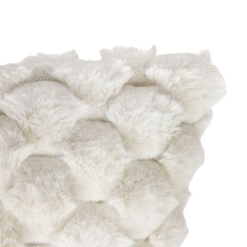 Coussin Décoratif Jacquard Fourrure Beige 38 X 58 Cm