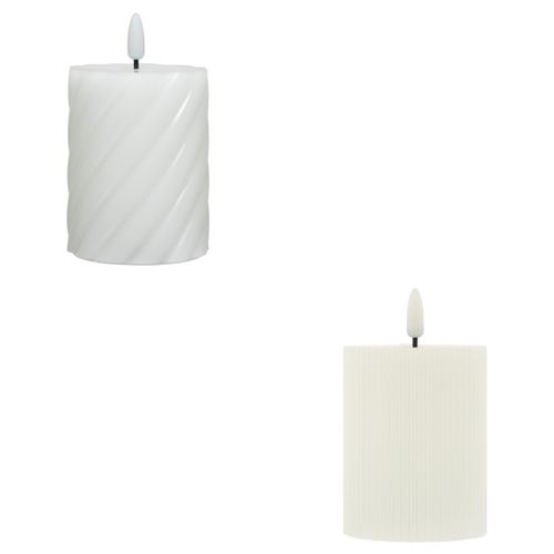 Assorti bougies LED H. 11,5 cm MINA Blanc