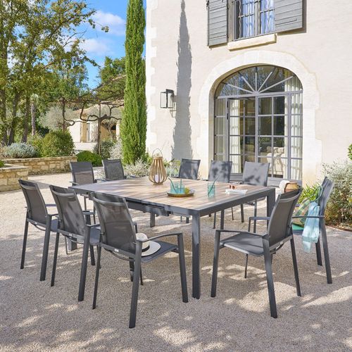 Table De Jardin Extensible Carrée Evasion Honey / Graphite
