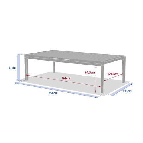 Table De Jardin Extensible 14p. Evasion Honey Et Graphite
