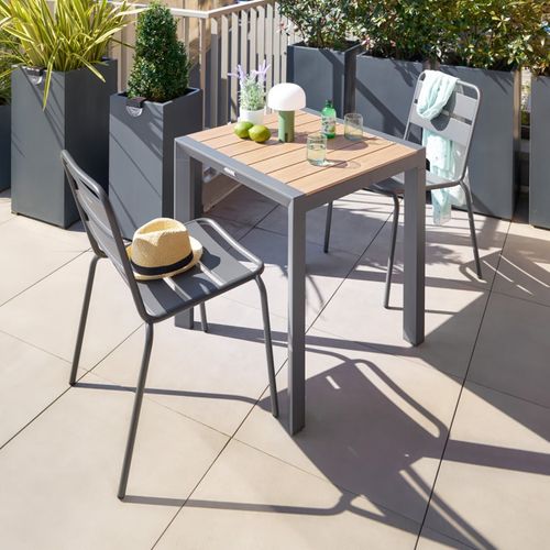 Table Fixe Carrée 2p Evasion Honey/graphite