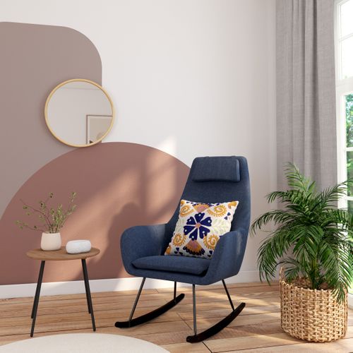 Miroir rond en bois Ø 55 cm KIM Marron