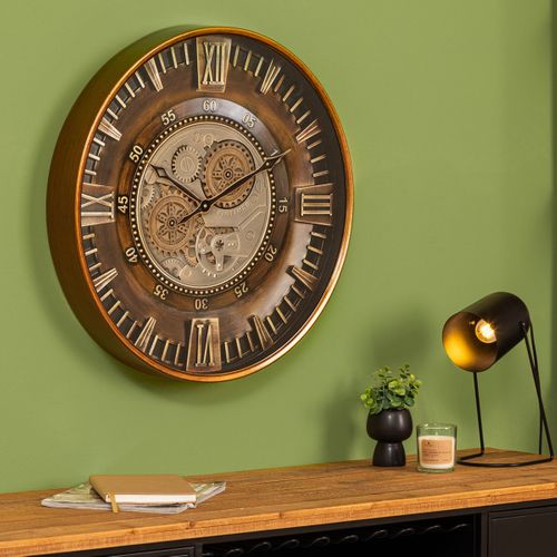 Horloge Mécanique Yoni Métal Marron D59cm