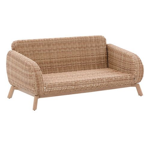 Canapé De Jardin En Résine Tressée 2 Places Manissa - Honey Et Beige