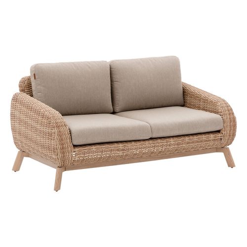 Canapé De Jardin En Résine Tressée 2 Places Manissa - Honey Et Beige