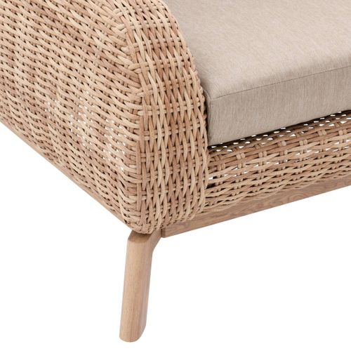 Fauteuil De Salon De Jardin "manissa" Beige Aluminium Et Polyester