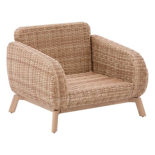 Fauteuil De Salon De Jardin "manissa" Beige Aluminium Et Polyester