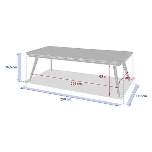 Table De Jardin Extensible En Aluminium Et Verre 12 Places Pulpy - Vert Laurier Et Gris Granite