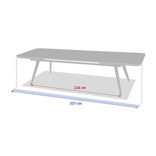 Table De Jardin Extensible En Aluminium Et Verre 12 Places Pulpy - Vert Laurier Et Gris Granite