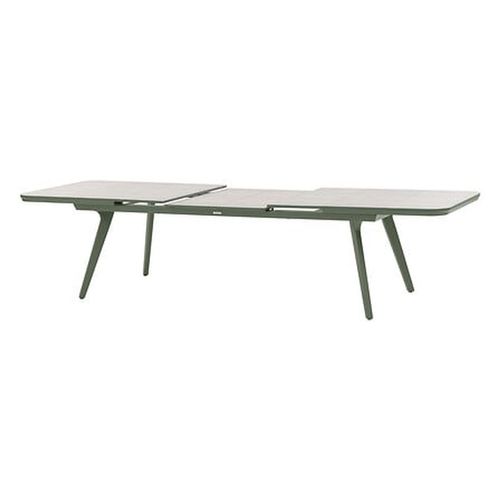 Table De Jardin Extensible En Aluminium Et Verre 12 Places Pulpy - Vert Laurier Et Gris Granite