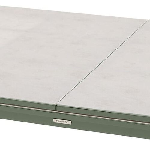 Table De Jardin Extensible En Aluminium Et Verre 12 Places Pulpy - Vert Laurier Et Gris Granite