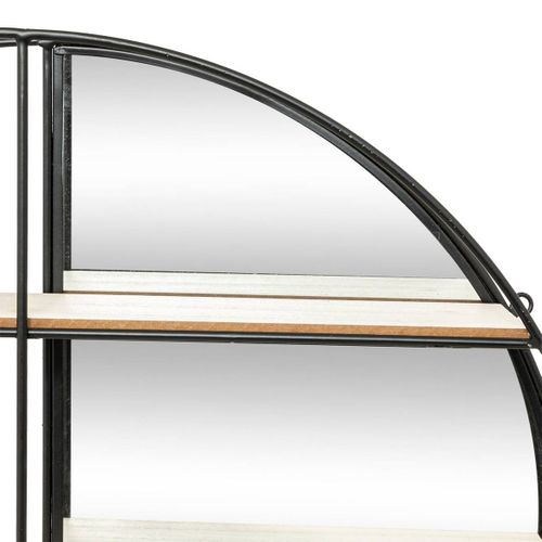 Etagère Murale Avec Miroir Zina Métal Noir D56cm