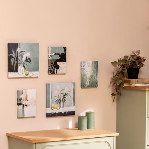 Assorti set 5 toiles 25x25 cm CYNTHIA Vert