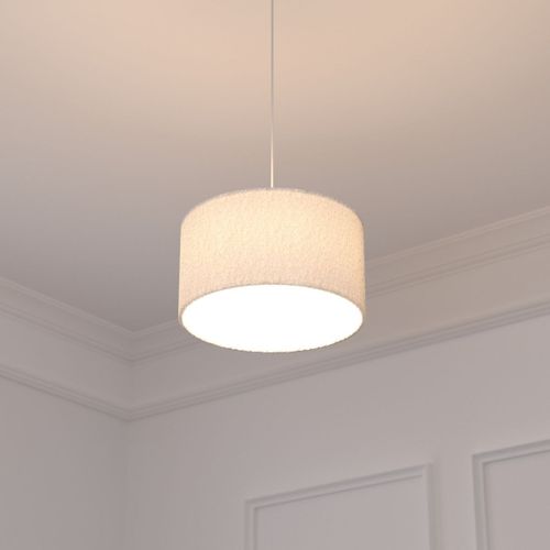 Luminaire Suspension En Bouclette Blanche D 37 Cm