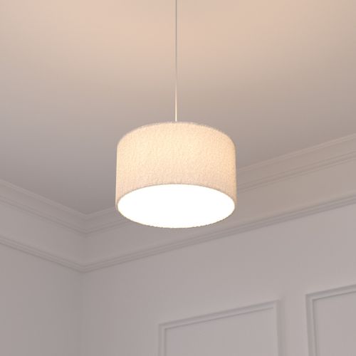 Luminaire Suspension En Bouclette Blanche D 37 Cm
