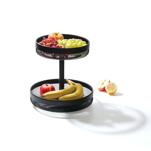 Corbeille à Fruits "mayaj" 2 Niveaux Noir