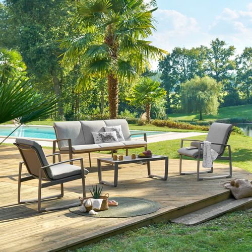 Salon De Jardin Boreane 5 Places Noisette / Café