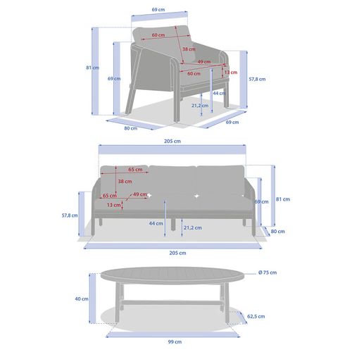 Salon Extérieur Papouasie 5 Places Acacia