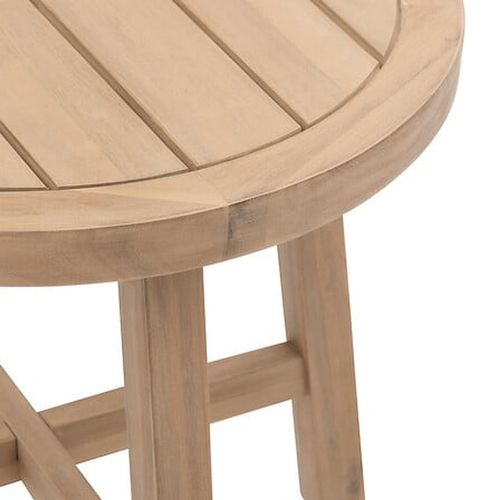 Table De Jardin D'appoint Ronde En Bois Papouasie - Marron