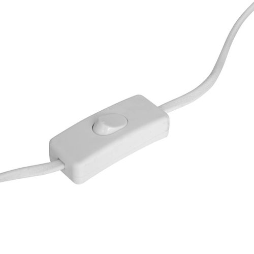 Lampe à Poser En Céramique Blanc Mat Et Abat-jour En Corde Beige