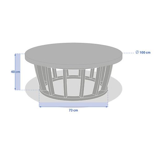 Table Basse De Jardin Ronde En Bois Et Béton Lemindo - Marron