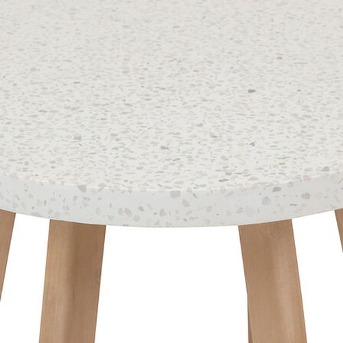 Table Basse De Jardin Ronde En Bois Et Béton Lemindo - Marron