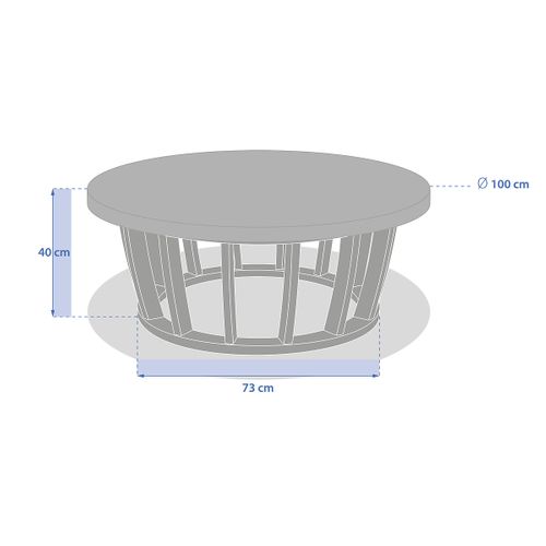 Table Basse De Jardin Ronde En Bois Et Béton Lemindo - Marron