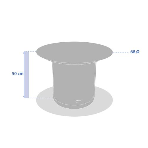 Table Basse De Jardin Ronde "olimio" Avoine 68 X 50cm En Aluminium