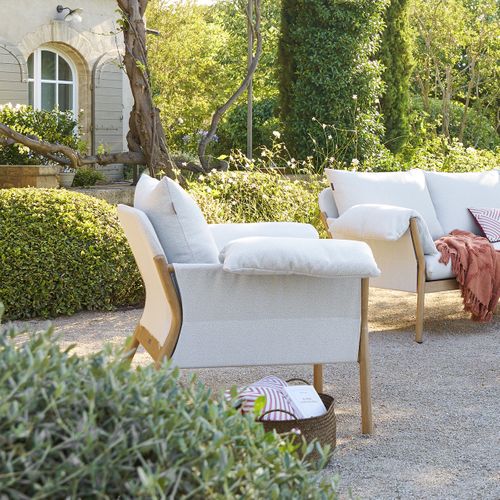 Fauteuil De Salon De Jardin "odemilia" Gris Aluminium Et Polyester