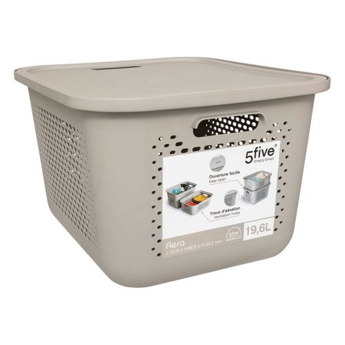 Panier "aera" 19,6l Avec Couvercle En Lin